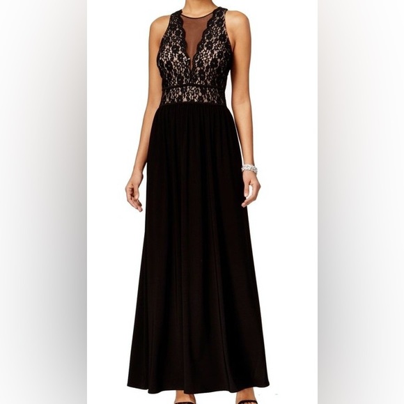 Night Way Collections Dresses & Skirts - Nightway Black Lace and Sequin Ball Gown, size 4